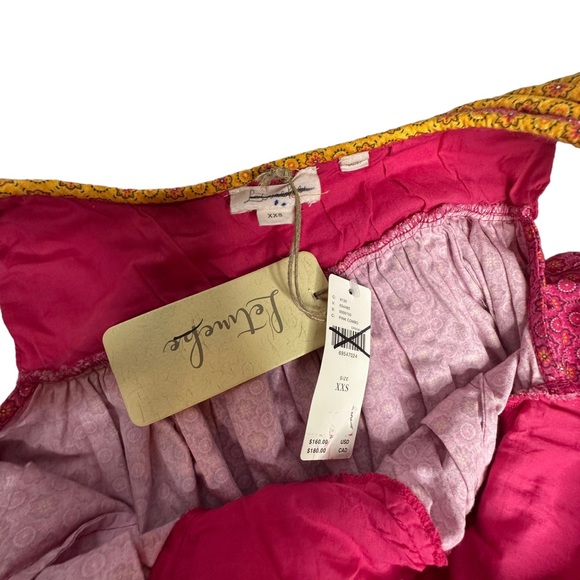 NWT Anthropologie Let Me Be Swing Tunic Mini Dress pink/yellow xxs - Picture 14 of 15